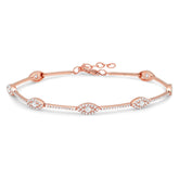 0.88ct 14k Rose Gold Diamond Eye Bracelet